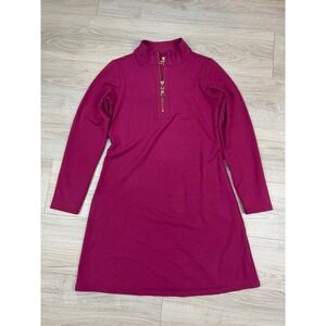 Sproet & Sprout Womens Magenta Purple Quarter Zip Mock Neck Long Sleeve Dress